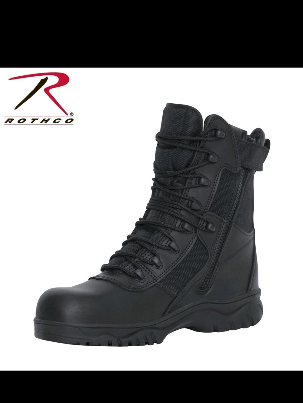 Rothco Forced Entry Tactical Boot With Side Zipper & Composite Toe - 8 In # 5063
